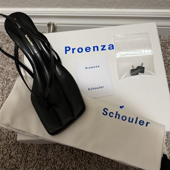 Proenza Schouler Black Leather Strappy Sandals - Picture 7 of 8